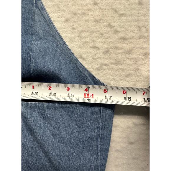 Kate Spade Saturday Denim Mini Dress Size 12 Cross Back Strappy Casual Chic - Picture 8 of 12